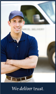 Image of light van truck driver with text 